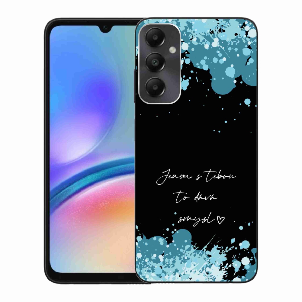 Gelový kryt mmCase na Samsung Galaxy A05s - zamilovaný text černé pozadí