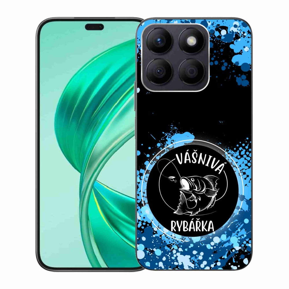 Gelový kryt mmCase na Honor X8b - vášnivá rybářka černé pozadí