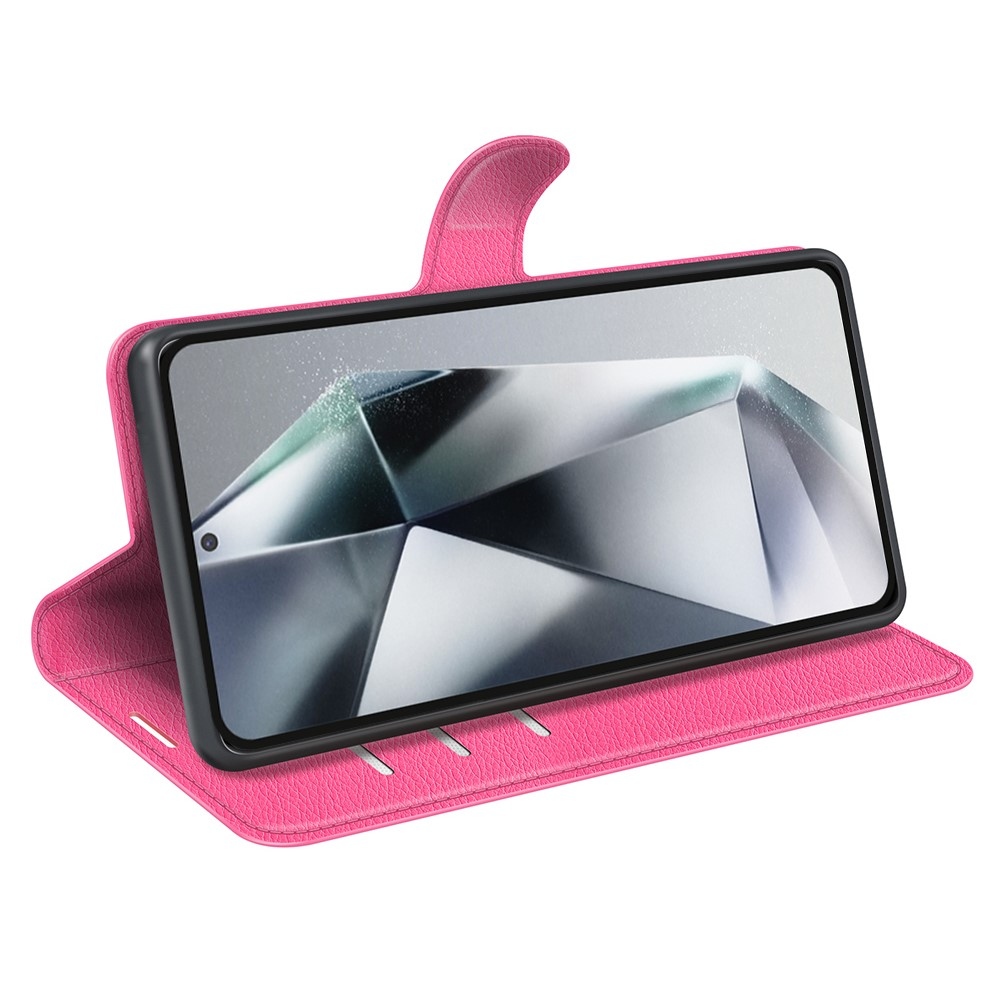 Litchi knížkové pouzdro na Samsung Galaxy S25 Ultra - rose