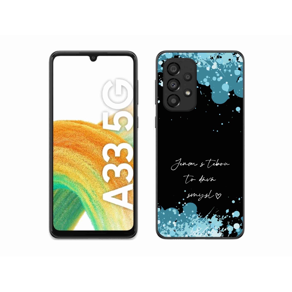 Gelový kryt mmCase na Samsung Galaxy A33 5G - zamilovaný text černé pozadí