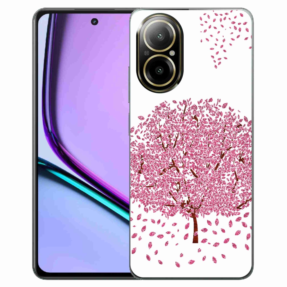 Gelový kryt mmCase na Realme C67 - kreslený strom s listy