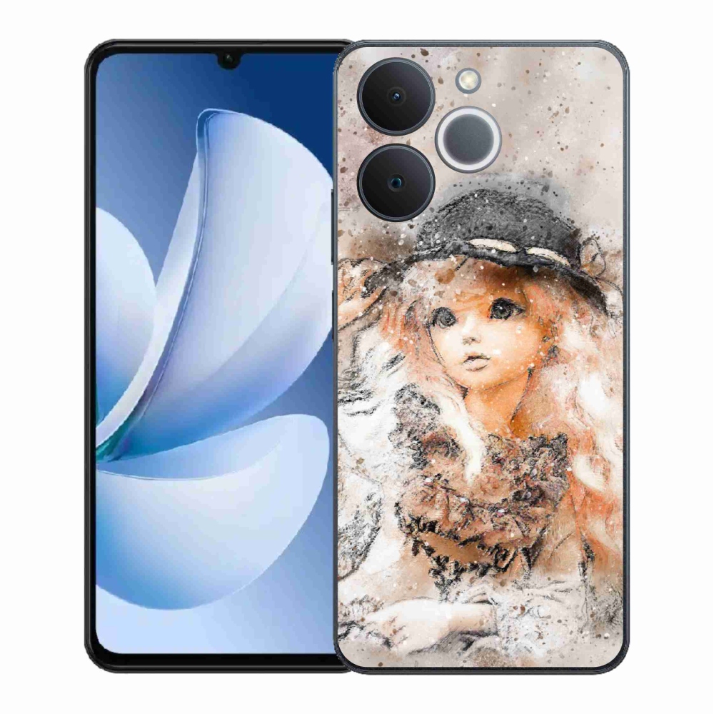 Gelový kryt mmCase na Realme Note 70T - holčička s kloboukem