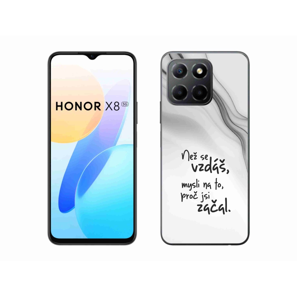 Gelový kryt mmCase na Honor X8 5G/Honor 70 Lite 5G - citát 2 bílé pozadí
