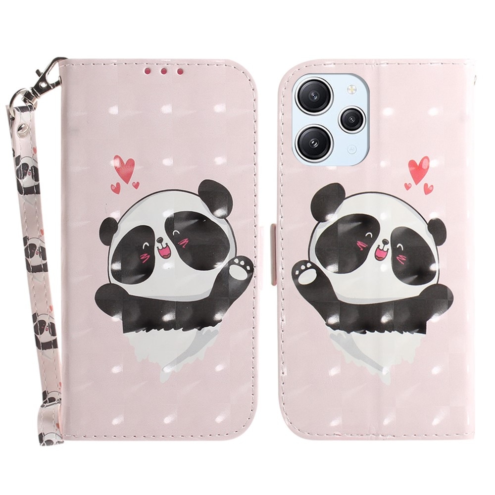 Print knížkové pouzdro na Xiaomi Redmi 12 4G/5G - roztomilá panda