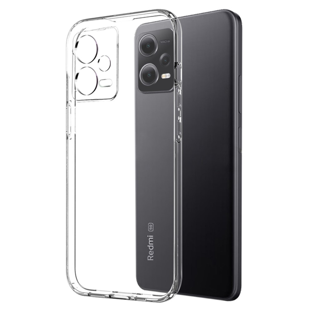NORTHJO průhledný gelový obal + tvrzené sklo na Xiaomi Redmi Note 12 Pro 5G - průhledný