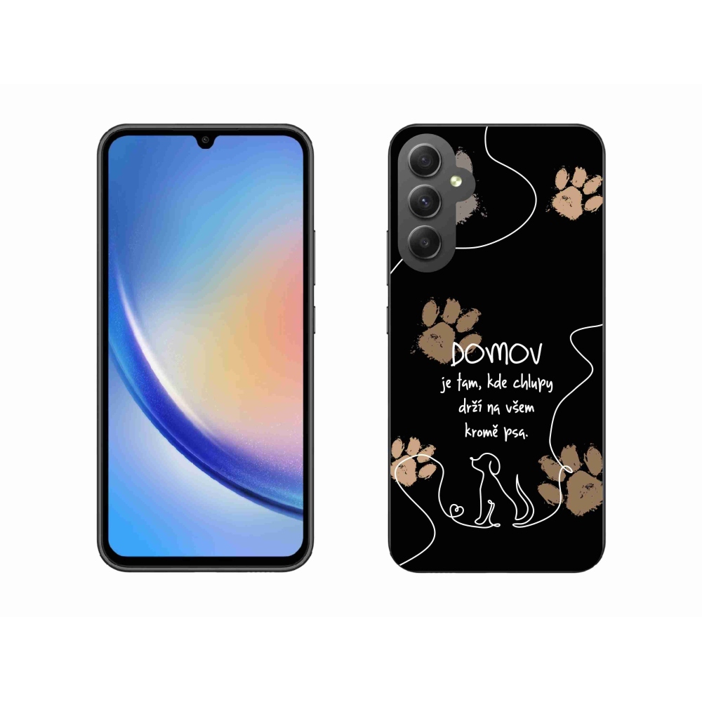 Gelový kryt mmCase na Samsung Galaxy A34 5G - psí motiv černé pozadí