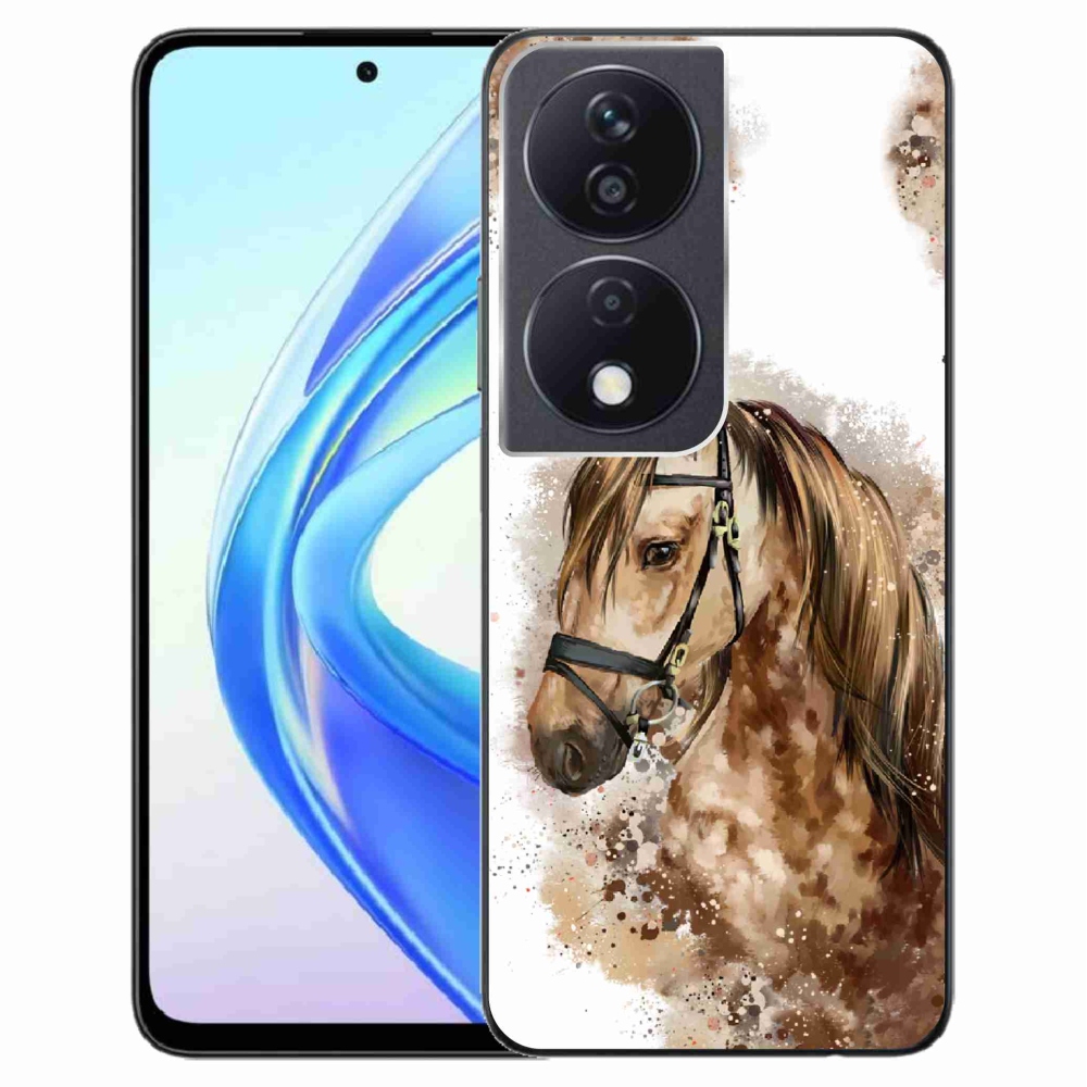 Gelový kryt mmCase na Honor X7b/Honor 90 Smart - hnědý kreslený kůň