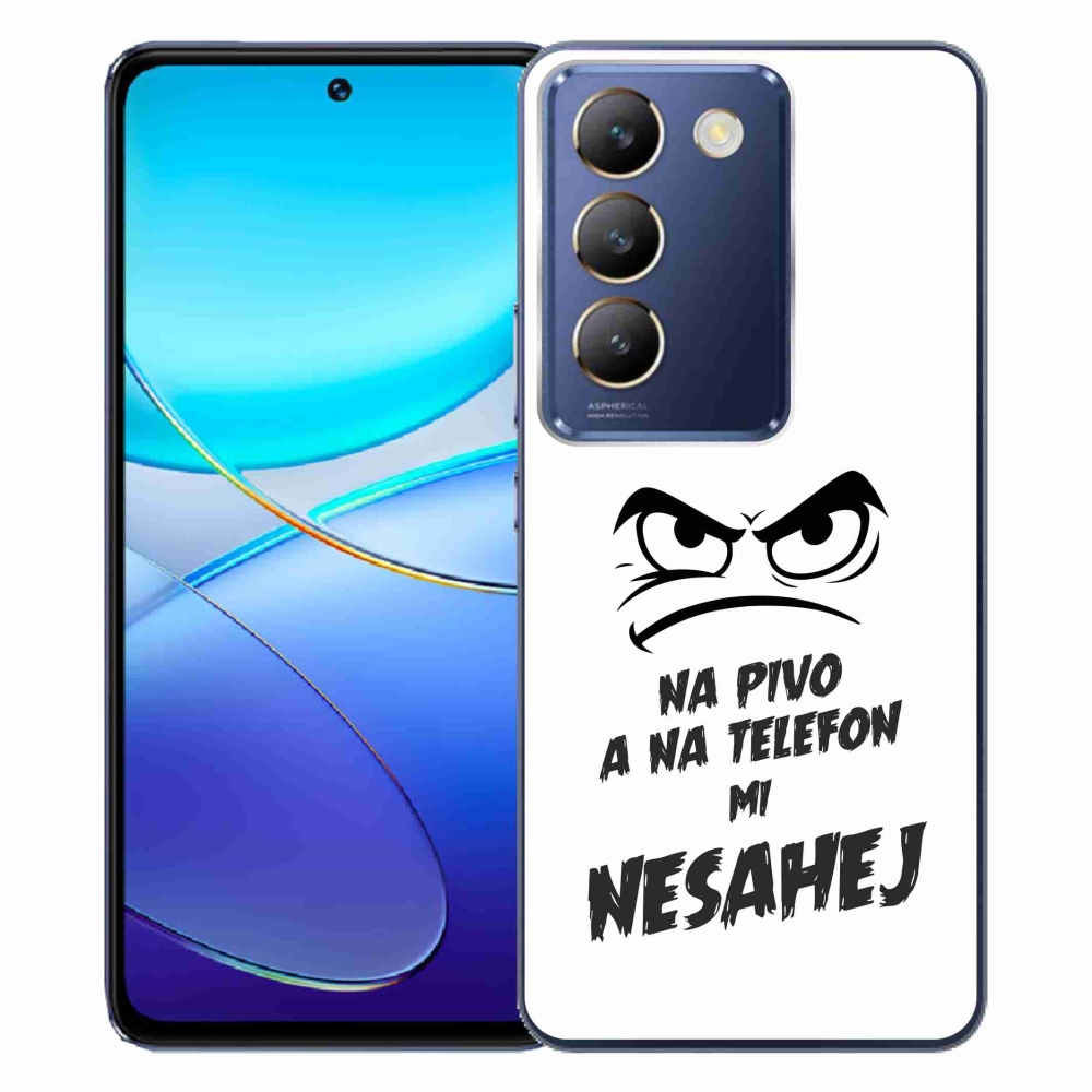 Gelový kryt mmCase na Vivo V40 SE 4G/5G - pivní motiv 2 bílé pozadí
