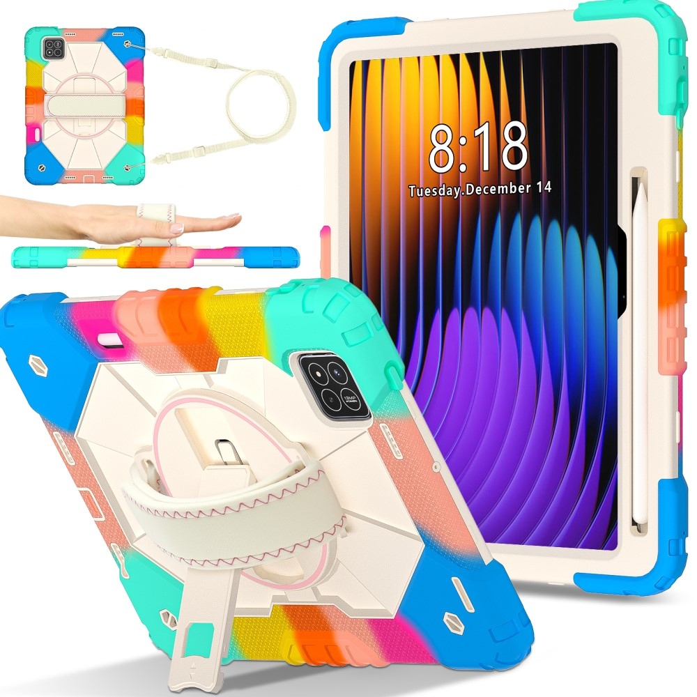 Strap odolný kryt s držákem na ruku a ramenním popruhem na Xiaomi Pad 7/7 Pro - barevný