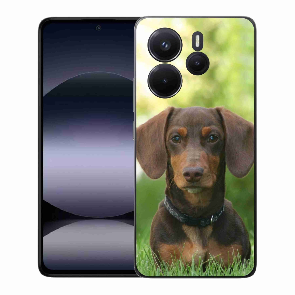 Gelový kryt mmCase na Xiaomi Redmi Note 14 - hnědý jezevčík