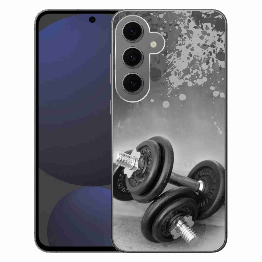 Gelový kryt mmCase na Samsung Galaxy S24 FE - činky 1