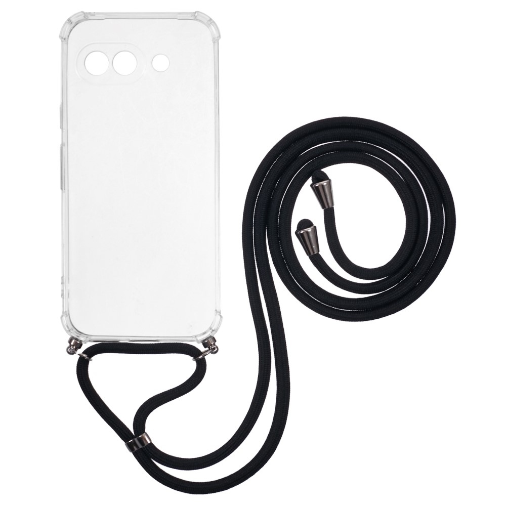 Průhledný gelový obal se šňůrkou na Google Pixel 9a