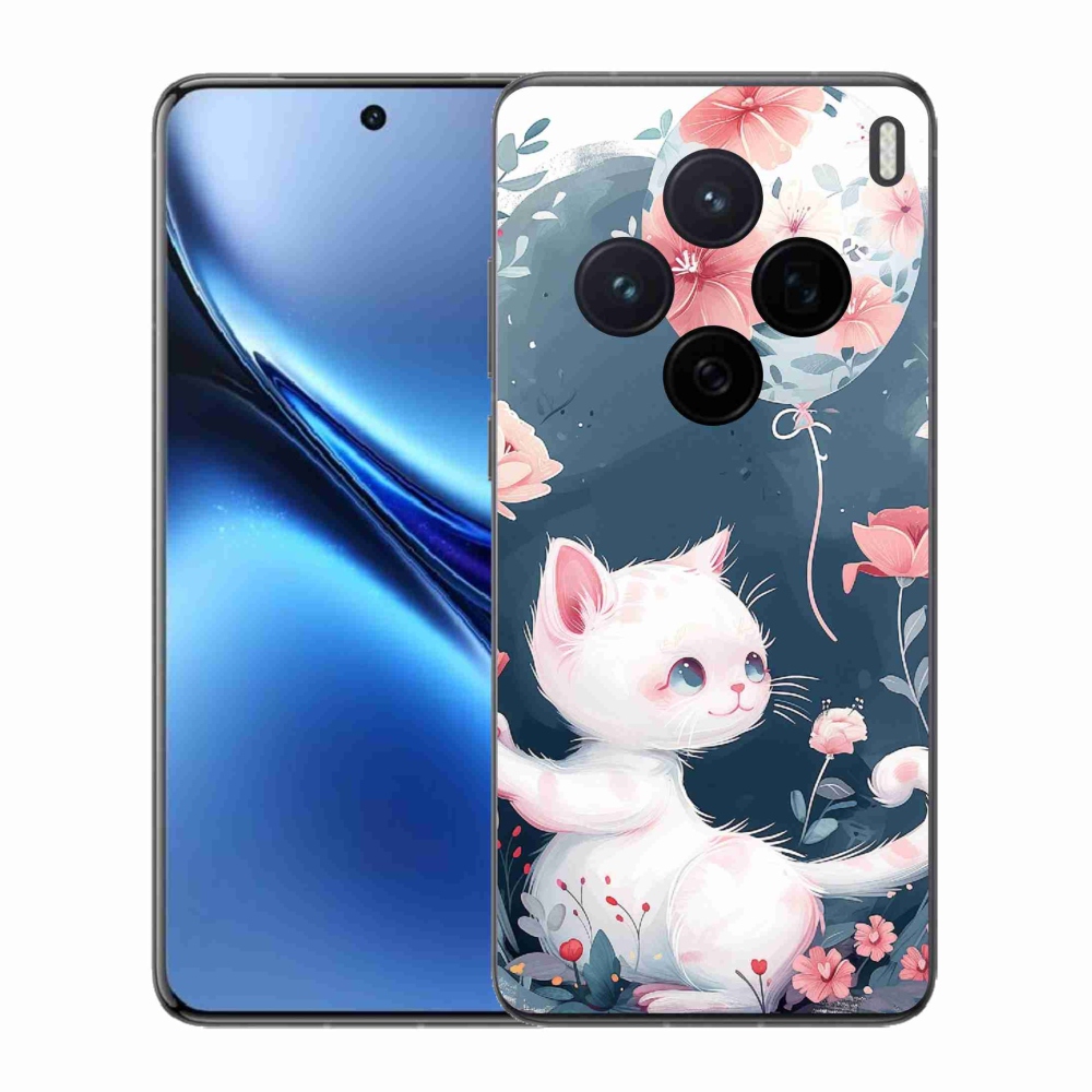 Gelový kryt mmCase na Vivo X200 5G - kotě s balónkem