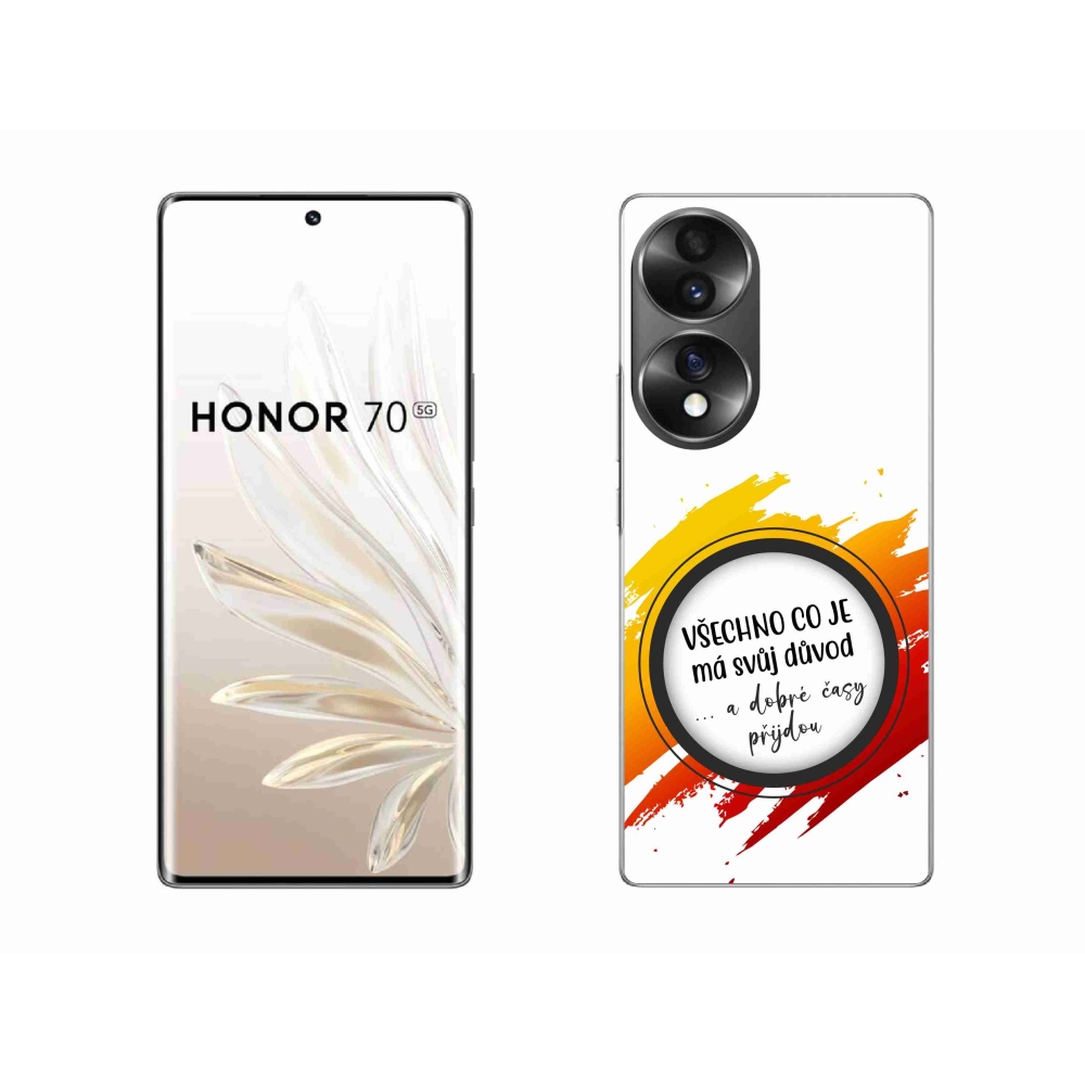 Gelový kryt mmCase na Honor 70 - citát 3 bílé pozadí