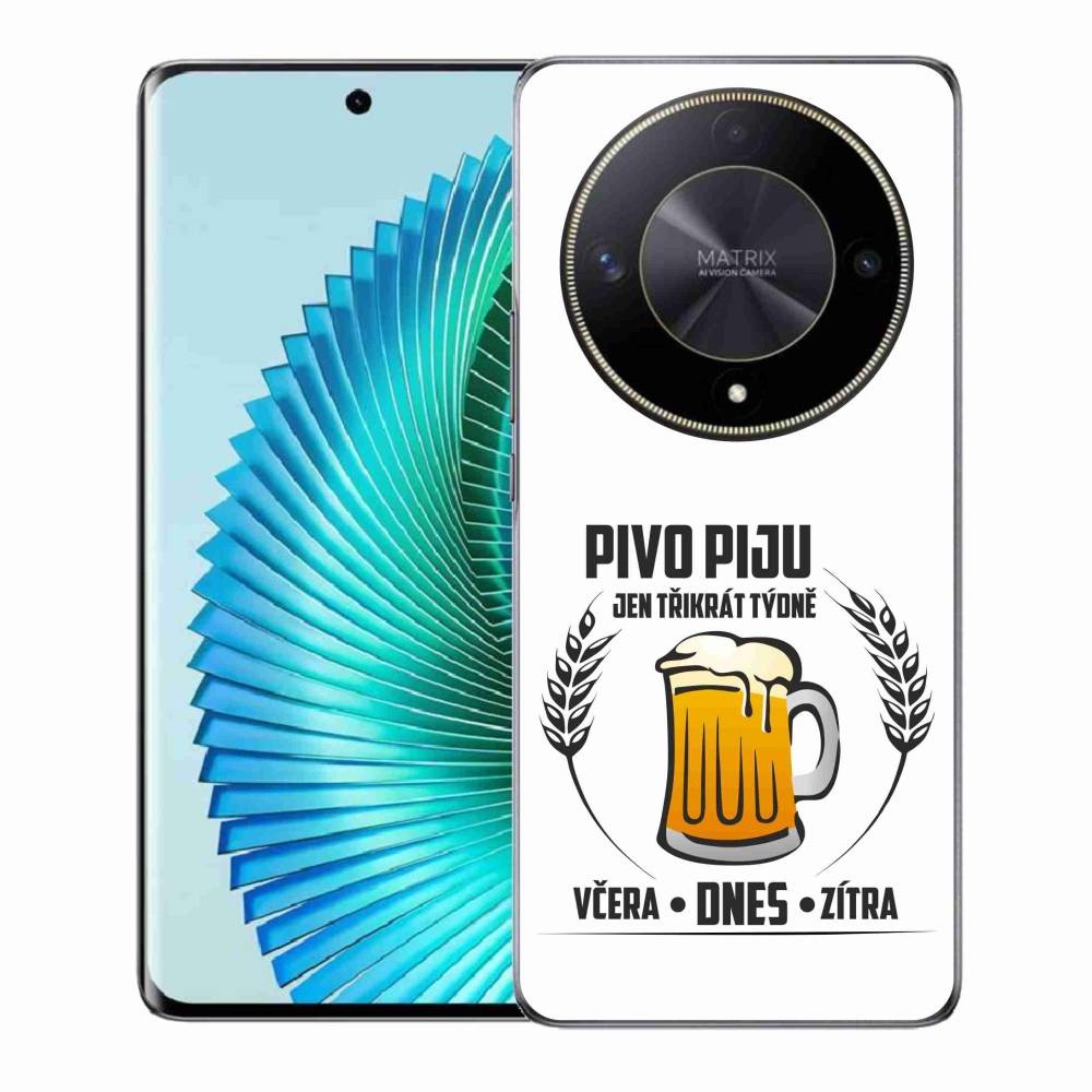 Gelový kryt mmCase na Honor Magic 6 Lite 5G - pivní motiv bílé pozadí