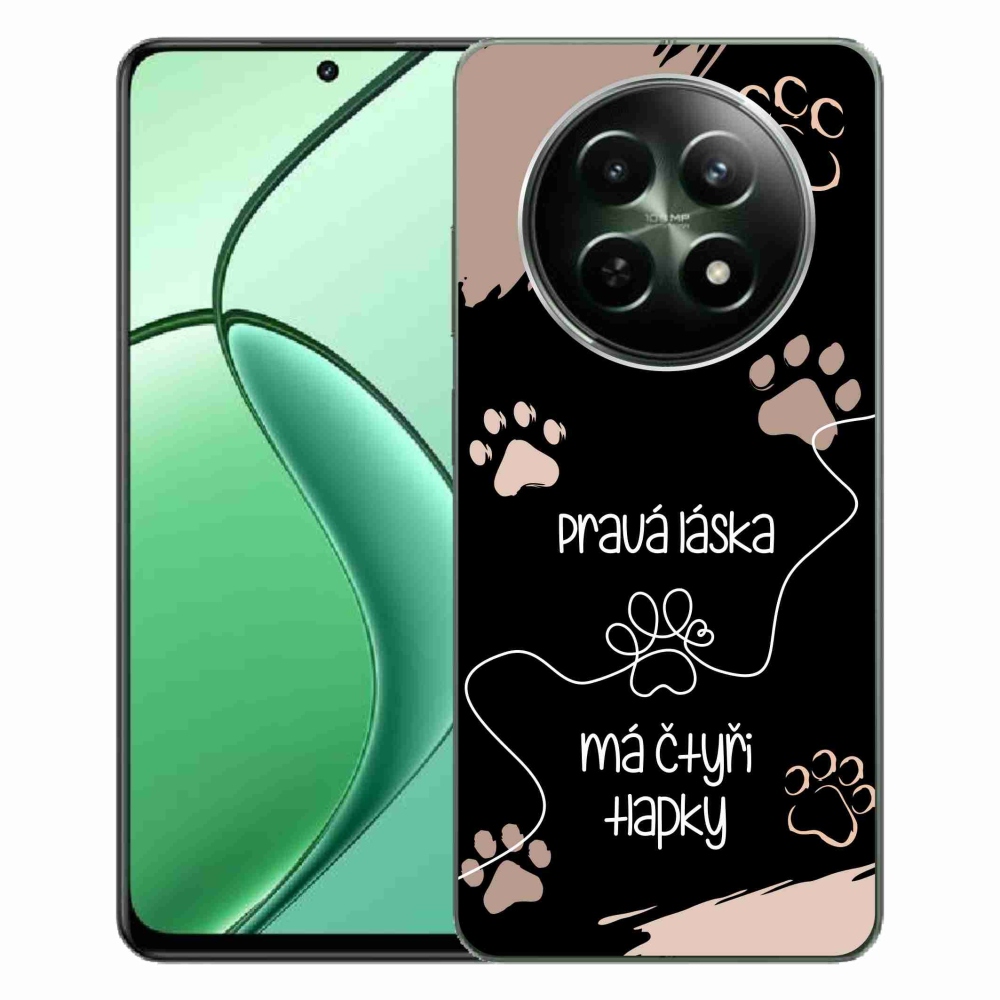 Gelový kryt mmCase na Realme 12 5G/12x 5G - psí motiv 1 černé pozadí