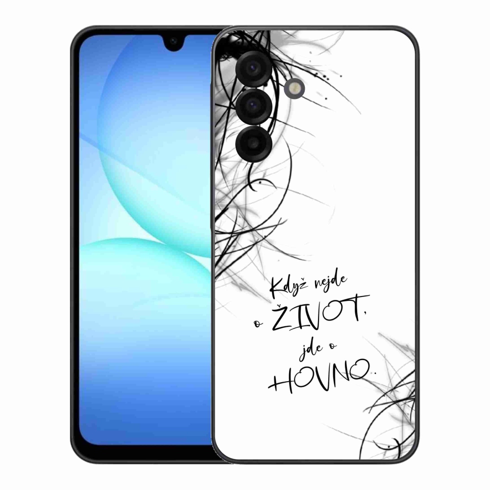 Gelový kryt mmCase na Samsung Galaxy A17 4G/5G - vtipný text 16 bílé pozadí