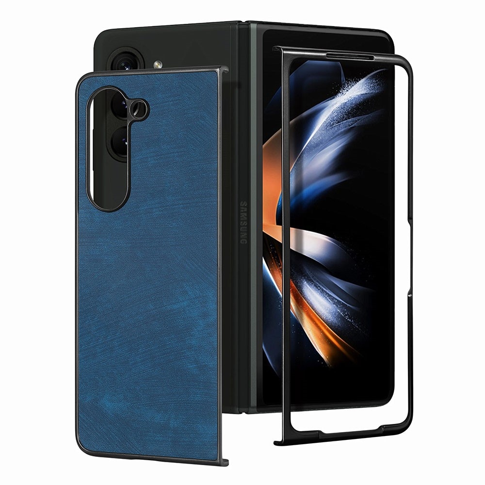 Vintage plastové pouzdro na Samsung Galaxy Z Fold5 5G - modré