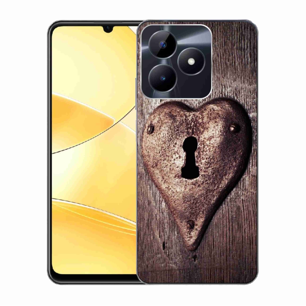 Gelový kryt mmCase na Realme C51/C53 - zámek ve tvaru srdce