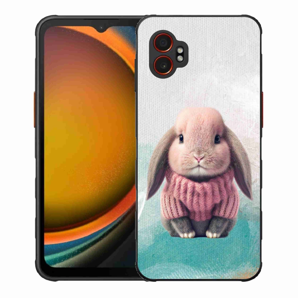 Gelový kryt mmCase na Samsung Galaxy Xcover 7 Pro - králíček ve svetru