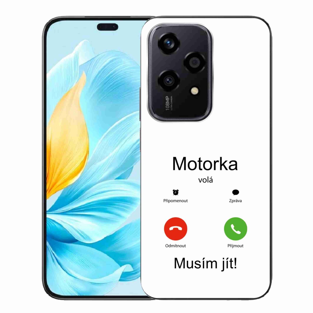 Gelový kryt mmCase na Honor 200 Lite 5G - motorka volá bílé pozadí