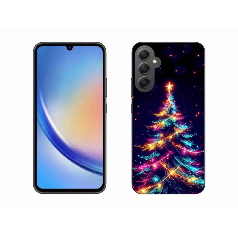 Gelový kryt mmCase na Samsung Galaxy A34 5G - neonový vánoční stromek