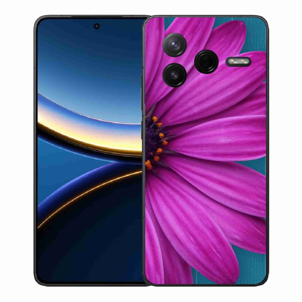 Gelový kryt mmCase na Xiaomi Poco F7 Pro - fialová kopretina