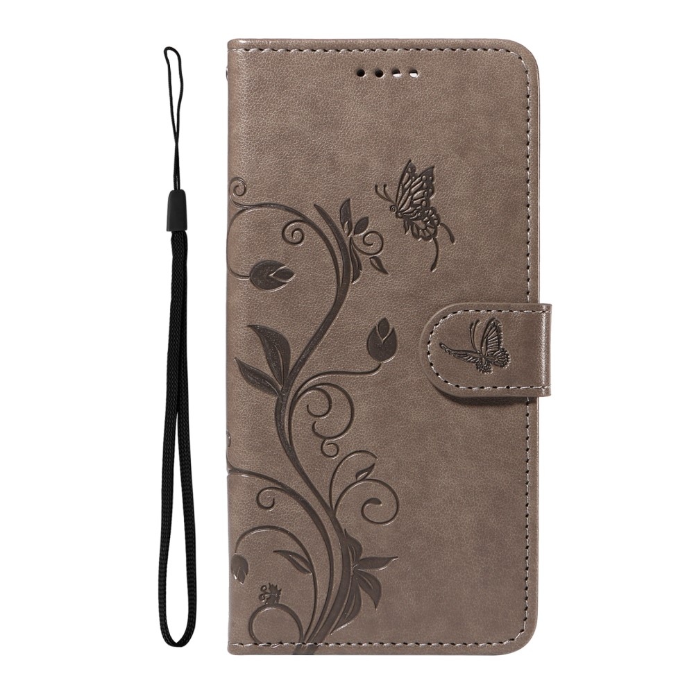 Flowers knížkové pouzdro na Xiaomi Redmi A3 - šedé