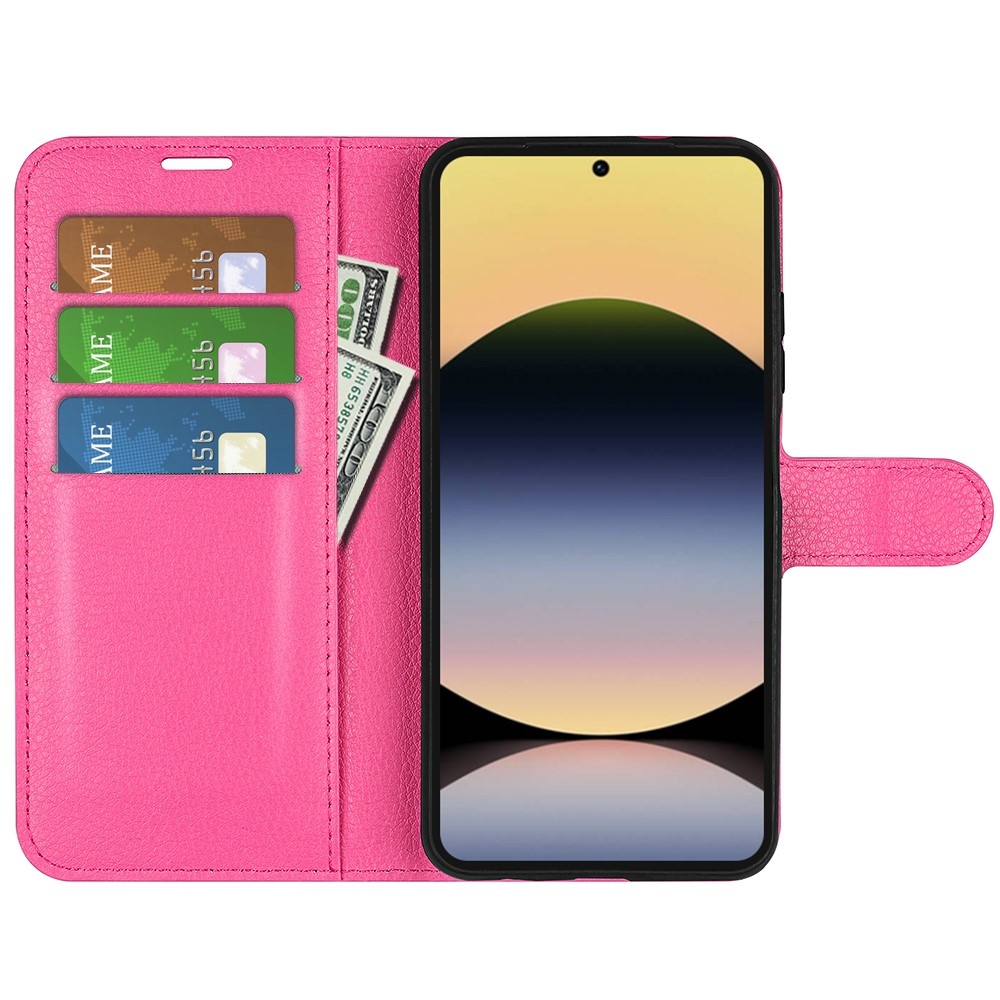 Litchi knížkové pouzdro na Xiaomi Redmi Note 14S - rose