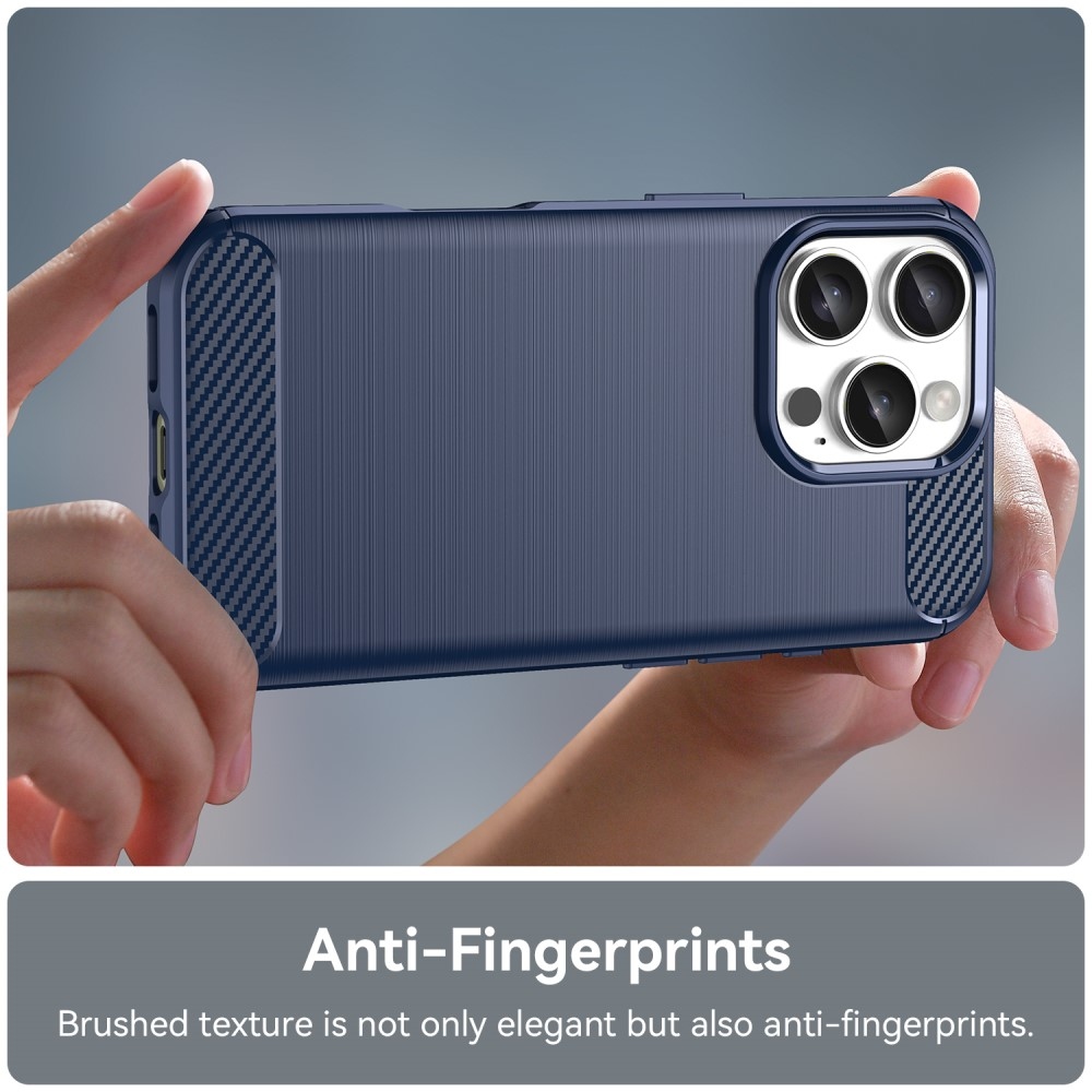 Carbon odolný gelový obal na iPhone 16 Pro - modrý