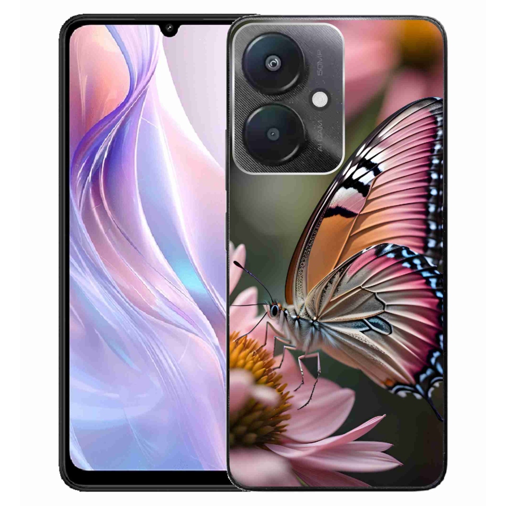 Gelový kryt mmCase na Xiaomi Redmi 13C 5G - barevný motýl