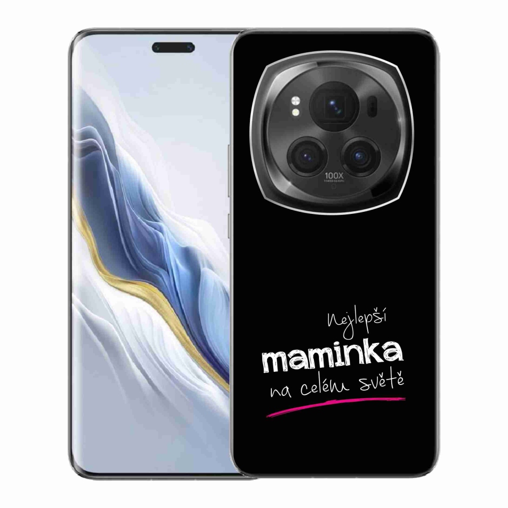 Gelový kryt mmCase na Honor Magic 6 Pro 5G - nejlepší maminka 4 černé pozadí