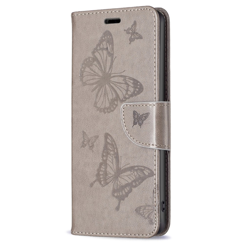 Butterfly knížkové pouzdro na Xiaomi Redmi Note 12S - šedé