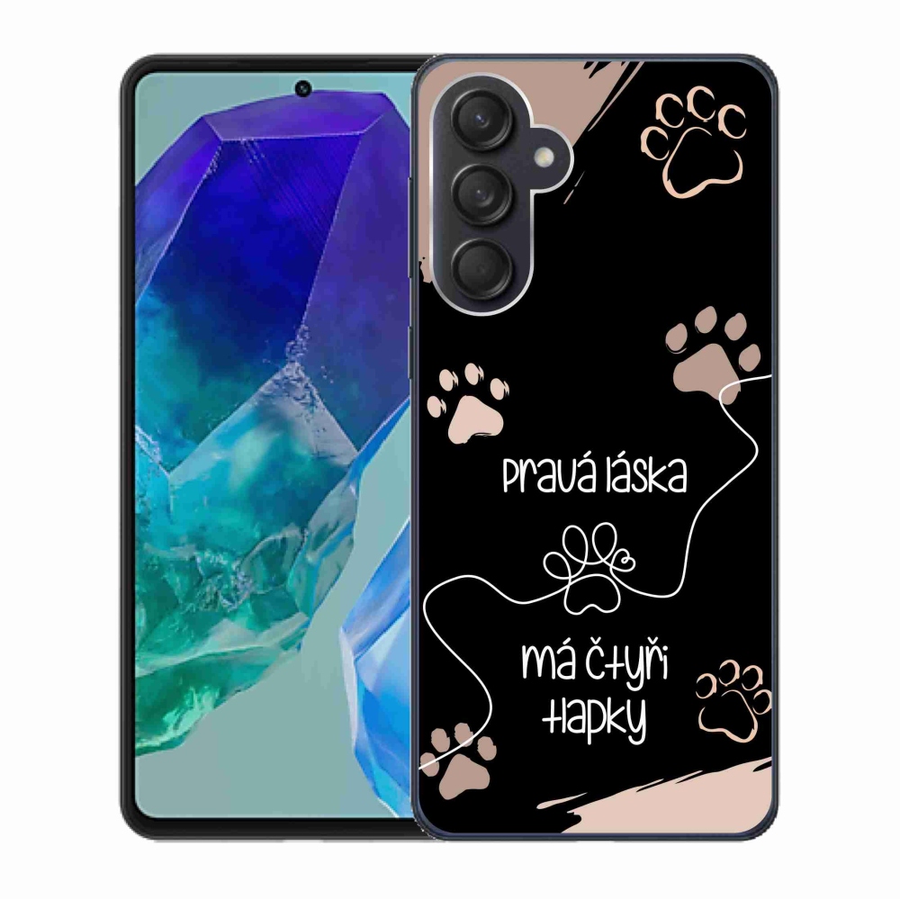 Gelový kryt mmCase na Samsung Galaxy M55 5G - psí motiv 1 černé pozadí