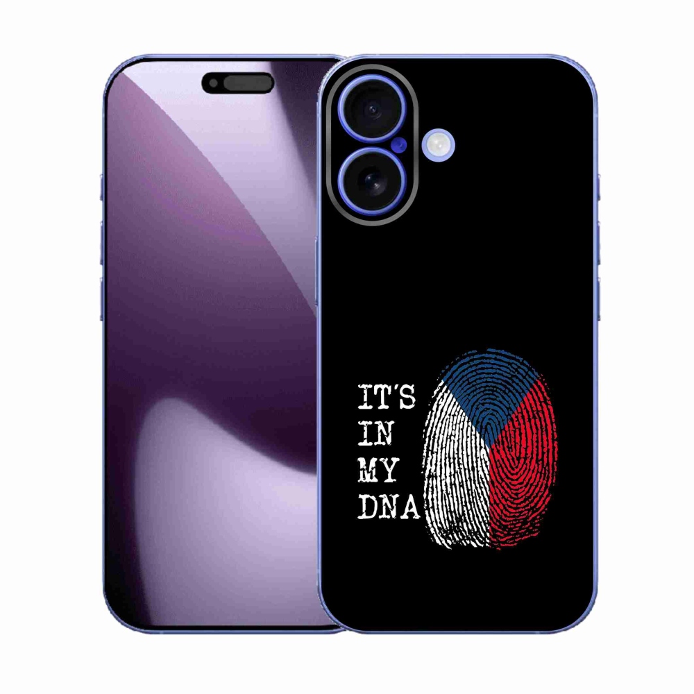 Gelový kryt mmCase na iPhone 17 - vlajka otisk prstu černé pozadí