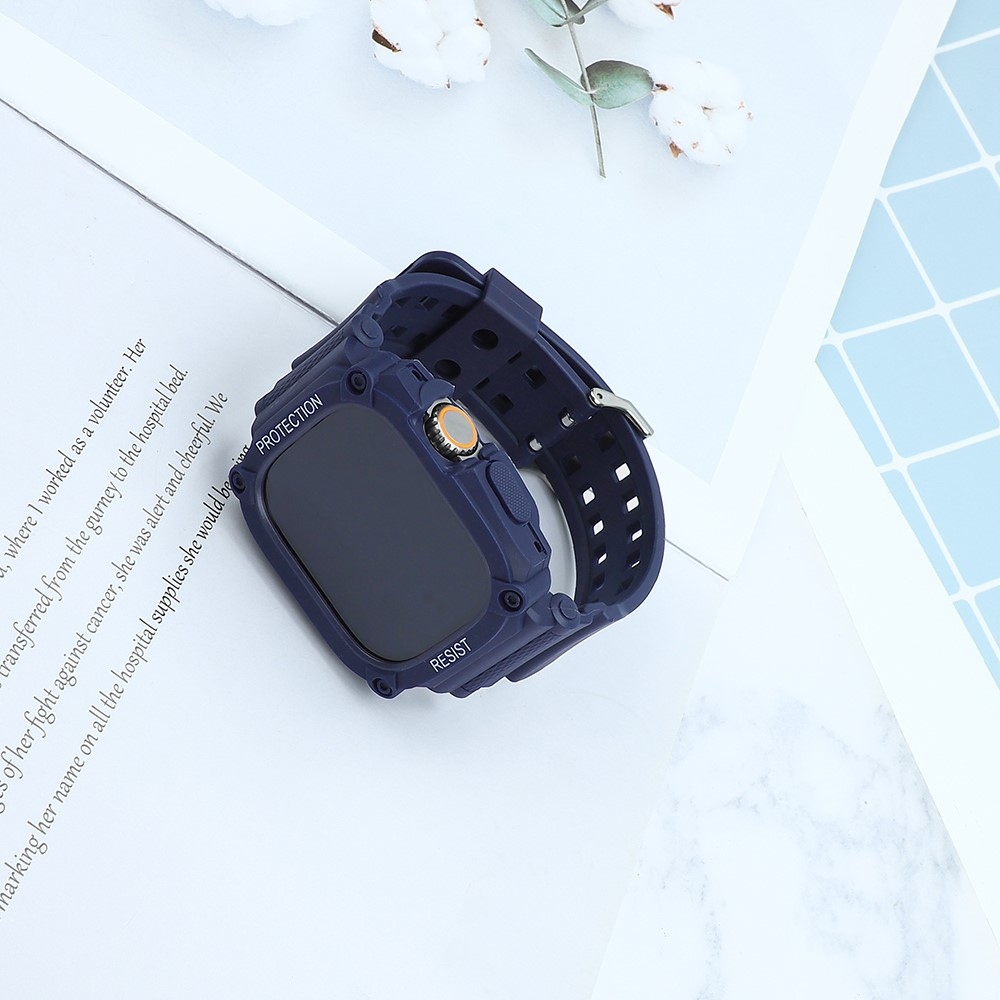 Integral ochranné silikonové pouzdro s řemínkem na Apple Watch Ultra 49mm - modré