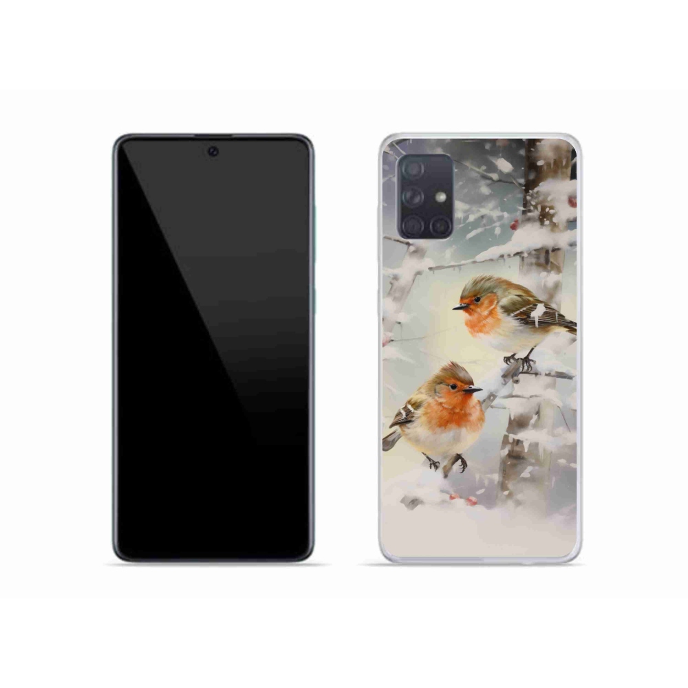 Gelový kryt mmCase na Samsung Galaxy A51 - ptáčci v zimě