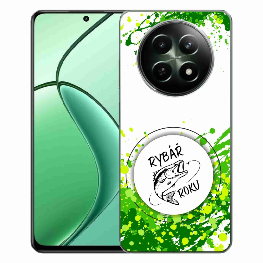 Gelový kryt mmCase na Realme 12 5G/12x 5G - rybář roku bílé pozadí
