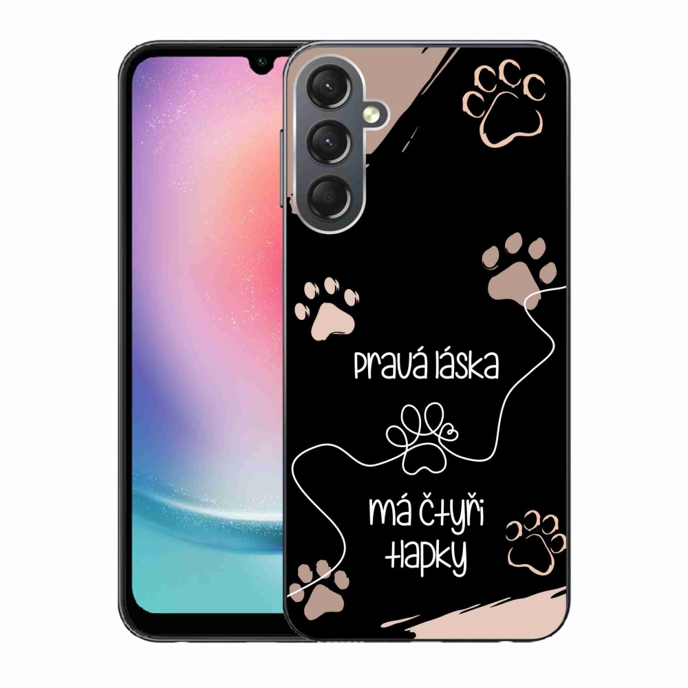 Gelový kryt mmCase na Samsung Galaxy A24 - psí motiv 1 černé pozadí