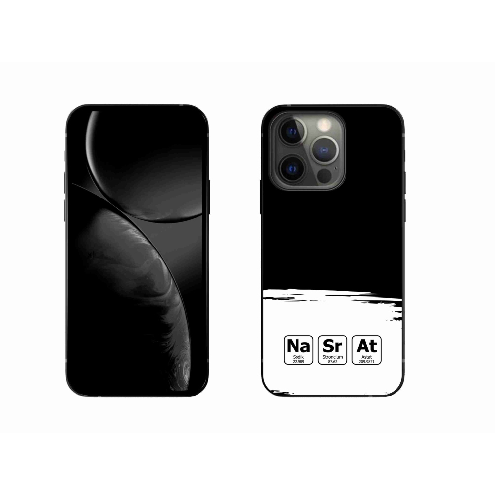 Gelový kryt mmCase na iPhone 13 Pro 6.1 - chemické prvky bíločerné pozadí