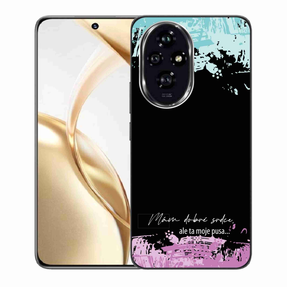 Gelový kryt mmCase na Honor 200 5G - vtipný text 3 černé pozadí