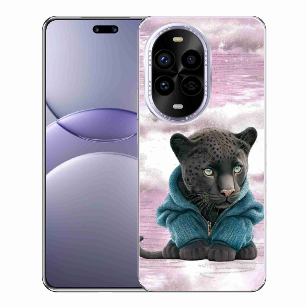 Gelový kryt mmCase na Huawei Nova 13 Pro 5G - černý panter ve svetru