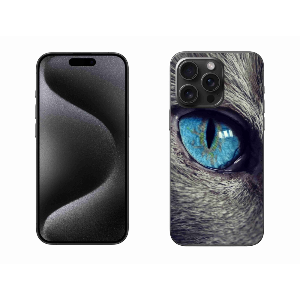 Gelový kryt mmCase na iPhone 15 Pro Max - modré kočičí oko