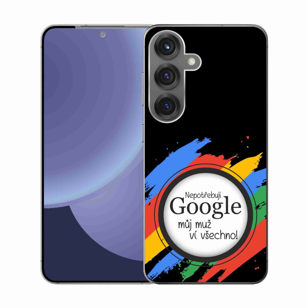 Gelový kryt mmCase na Samsung Galaxy S25 - muž ví všechno černé pozadí