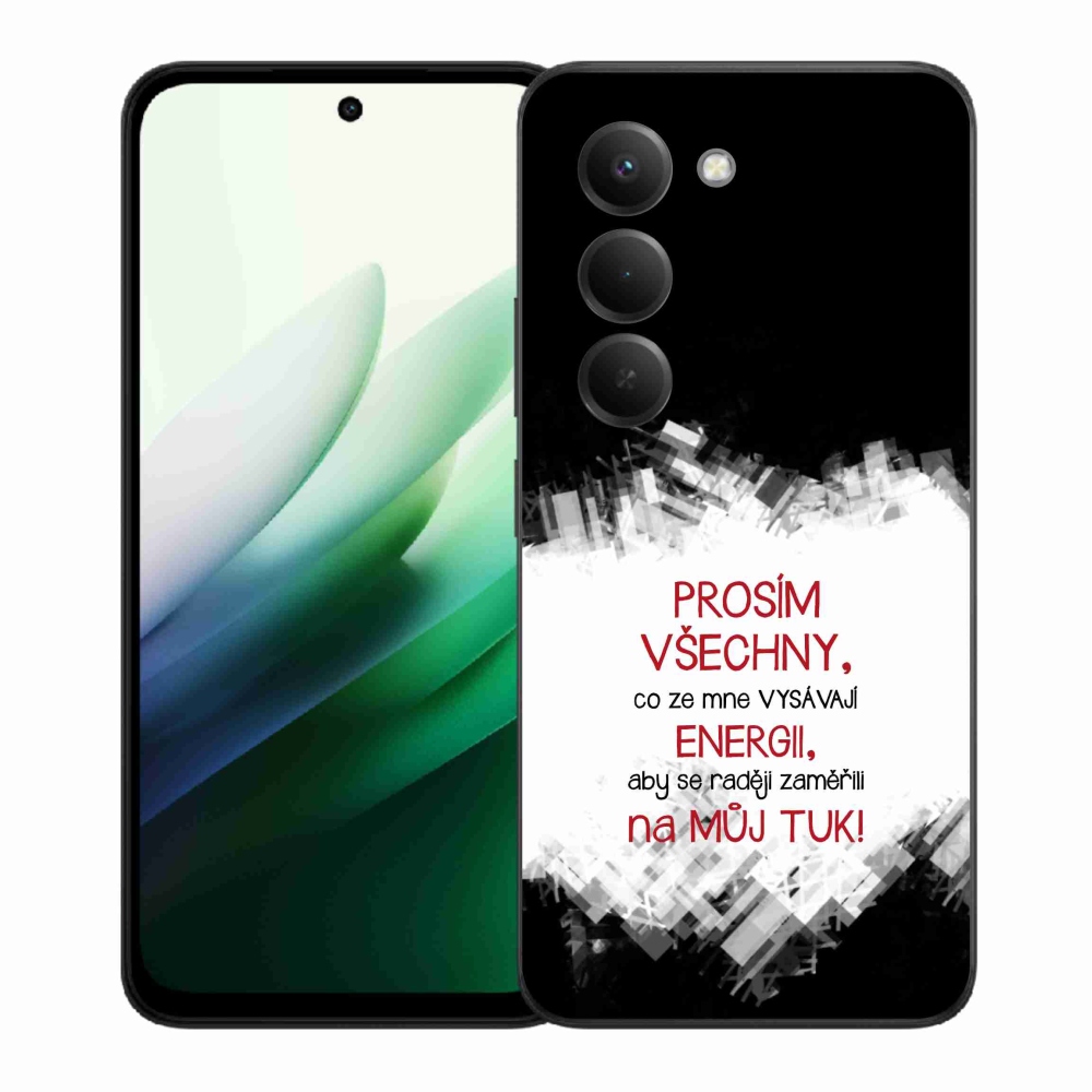 Gelový kryt mmCase na Xiaomi Redmi 15 5G (169mm) - vtipný text 1 červený