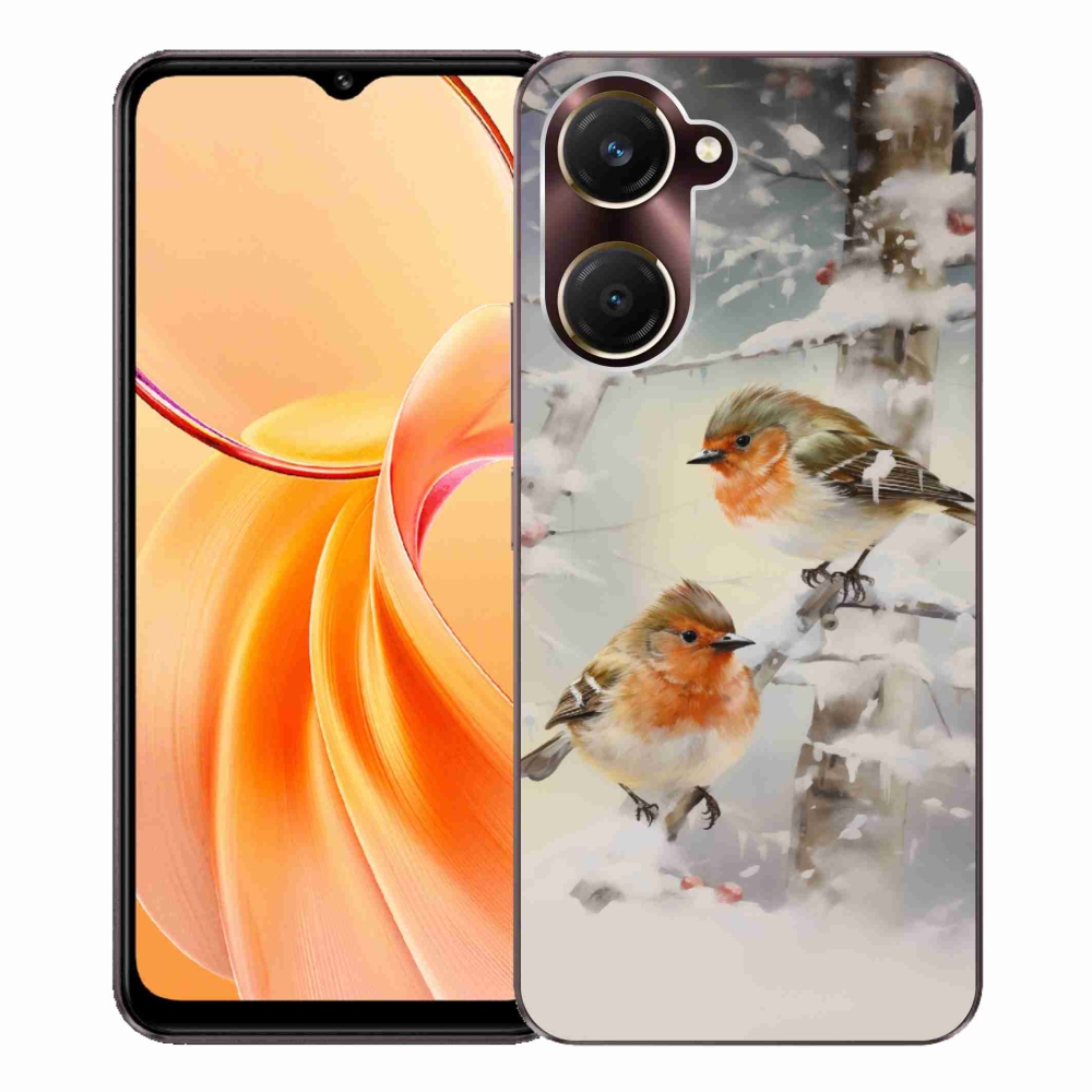 Gelový kryt mmCase na Vivo Y28s 5G - ptáčci v zimě
