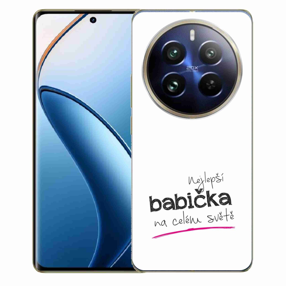 Gelový kryt mmCase na Realme 12 Pro 5G/12 Pro+ 5G - nejlepší babička 4 bílé pozadí