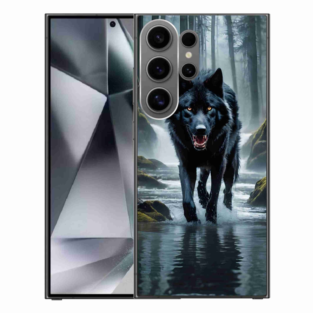 Gelový kryt mmCase na Samsung Galaxy S24 Ultra - černý vlk