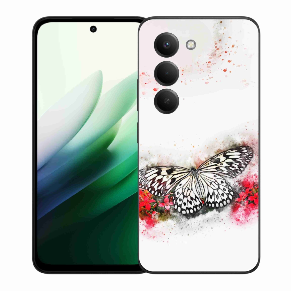 Gelový kryt mmCase na Xiaomi Redmi 15 5G - černobílý motýl