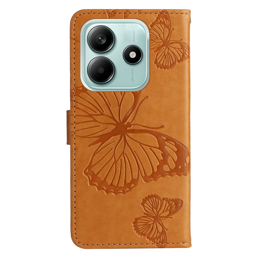 Big Butterfly knížkové pouzdro na Xiaomi Redmi Note 14 5G - žluté